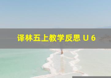 译林五上教学反思 U 6